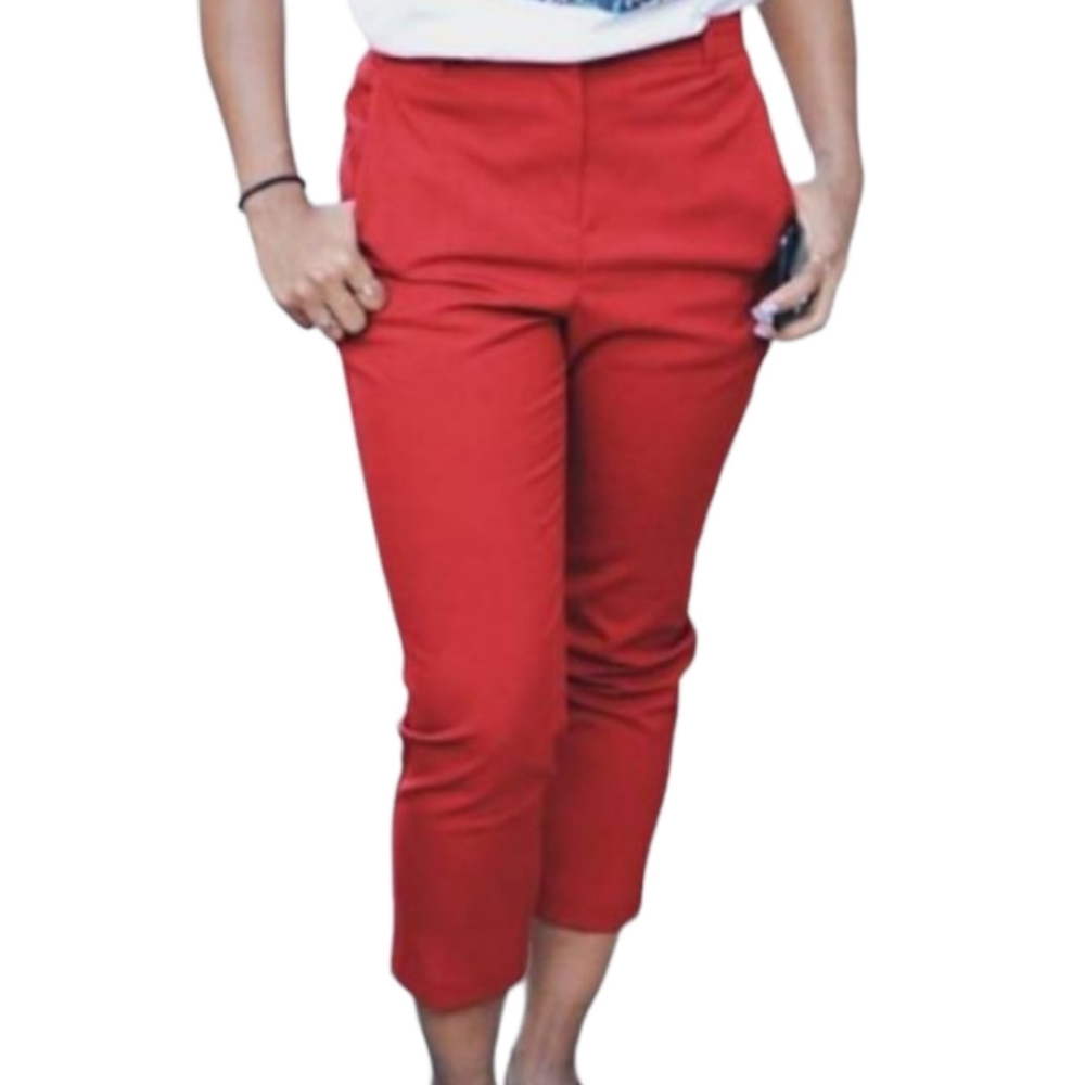 Red Trousers From Zara